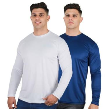 Imagem de Kit 2 Camisetas Manga Longa Masculina Proteção UV Dry Fit 50 - TRV, 1 