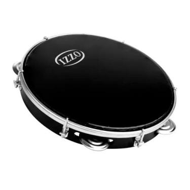 Imagem de Pandeiro profissional 10" abs preto c/ pele preta izzo 3440p