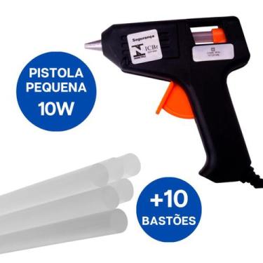 Imagem de Aplicadora Para Cola Quente 10w Bivolt Kit Com 10 Bastões Finos - Apli