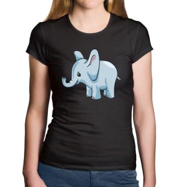 Imagem de Baby Look Algodão Elefante Bebê - Foca na Moda, Preto, M