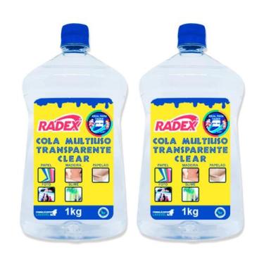 Imagem de Kit 2 Cola multiuso transparente Radex 1kg ideal para slime