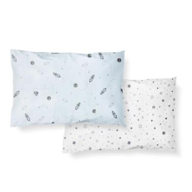 Imagem de Kit Fronha travesseiro antissufocante Bebê Estampada Composê 100% Algo