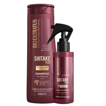 Imagem de Kit Bio Extratus Shitake Plus Sh 350ml + Elixir 100ml