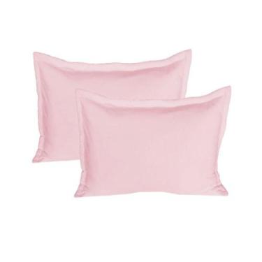 Imagem de Kit 02 Porta Travesseiros 50x70 Cm em Malha 100% Algodão Rosa Arrumadi