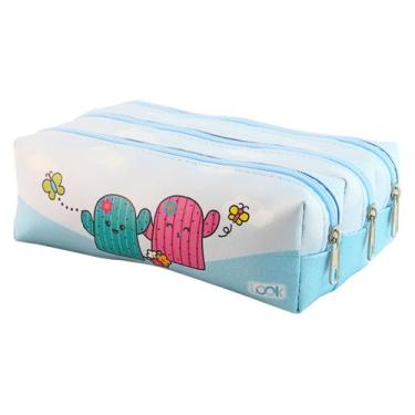 Imagem de Estojo Escolar Infantil Feminino Triplo 3 Divisórias Estampado - Look 