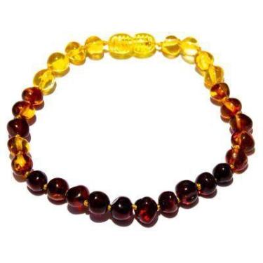Imagem de Pulseira e Tornozeleira 18cm Âmbar Báltico Arco Íris Polido - Âmbar Or