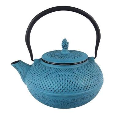 Imagem de Chaleira Ferro Fundido Esmaltada 1,5 Litros Com Peneira Mta Azul, Azul