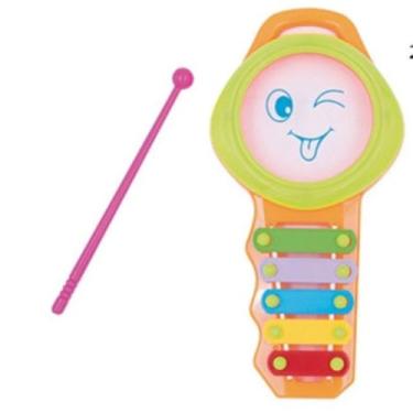 Imagem de Xilofone Metalofone Instrumento Musical Educativo 5 tons 1 Baqueta Inf