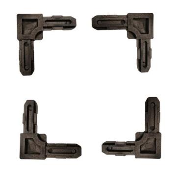 Imagem de Cantoneira tela mosquiteira para perfil alumínio preto 4 Pç - Sabra Fe