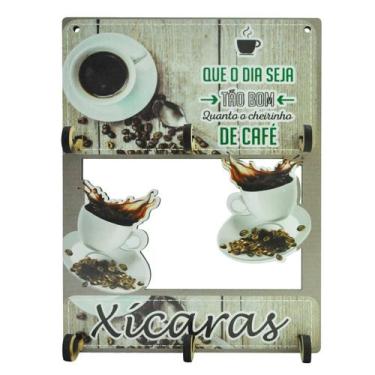 Imagem de Porta Xícara Para 6 Unidades Decoração Que o Dia Seja 28x21,5 Mdf 6mm 
