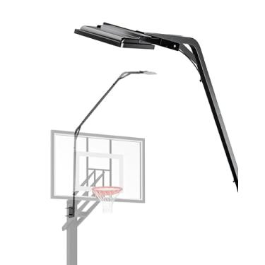 Imagem de Suportes de metal com luz LED para cesta de basquete e prancha – Cesta de basquete 264 x 38 x 69,8 cm, ao ar livre no solo com luz de aro de basquete de LED