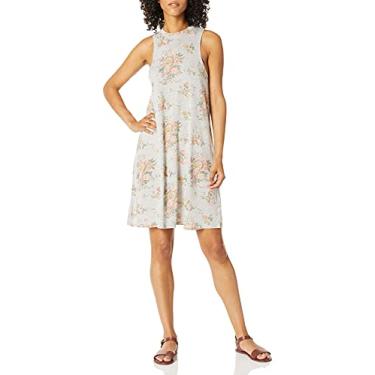 Imagem de Alternative Vestido feminino evasê com estampa de jérsei ecológico, Eco cinza claro country floral, P