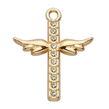 Imagem de Pacote com 20 pingentes de strass banhados a ouro, acessórios de cristal para colar, pulseira, fabricação de joias, artesanato DIY, Liga de aço, Strass,