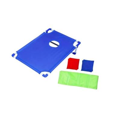 Imagem de oshhni Sacos de feijão jogar jogo jogar saco de areia jogando tabuleiro de jogo educativo esportes ao ar livre para interior ao ar livre quintal festa, Azul