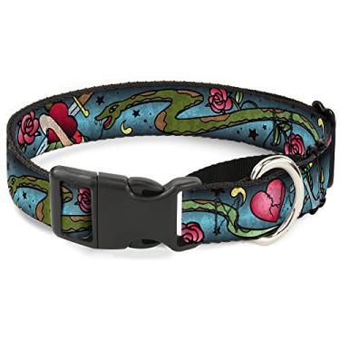 Imagem de Buckle-Down Coleira para cães Live Hard Die Young C/U Turquesa Martingale, 3,8 cm x 33-45,7 cm/Pequena