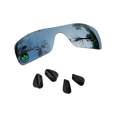 Imagem de Raydi Lentes de reposição de policarbonato e protetores de nariz para óculos de sol Oakley Ridgeline OO9419 - Espelho de titânio prateado - Polarizado