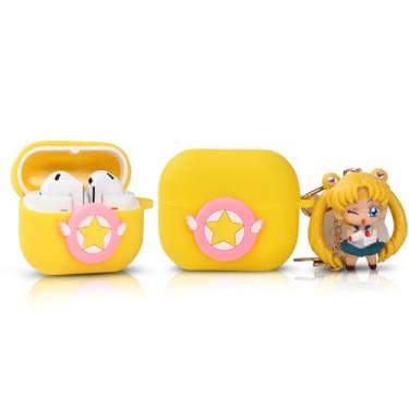 Imagem de Suublg Capa para Samsung Galaxy Buds 3 e para fones de ouvido Galaxy Buds 3 Pro (2024) com boneca e mosquetão, capa protetora de silicone com design de desenho animado para homens, mulheres e