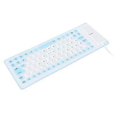 Imagem de Teclado de Silicone, Teclado Flexível, Teclado Rolável, 85 Teclas, Silicone, Dobrável para Pc (Azul)
