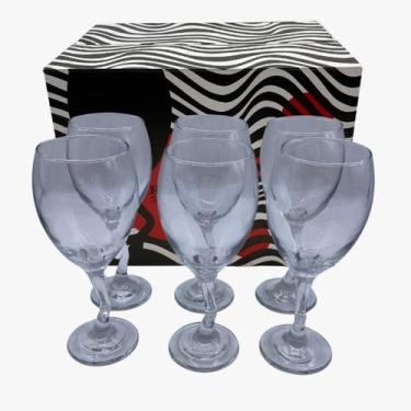 Imagem de Jogo 6 taça de vidro 350ml vinho tinto branco água - GMB