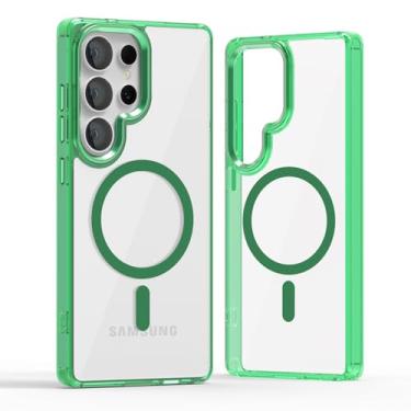 Imagem de Lunivop Capa rígida para Samsung Galaxy S25 Ultra [compatível com carregamento sem fio Magsafe] Capa magnética resistente a amarelamento transparente para S 25 Ultra 6,8 '' 5G 2025 Robusta Melhores