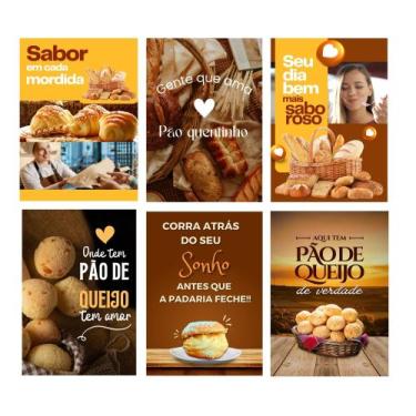 Imagem de Quadros Padaria Panificadora Pão De Queijo Cafeteria 6 Peças - CAMALEÃ