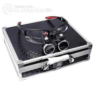 Imagem de Óculos Lupa Binocular Com Fotoforo Óculos Dentista 3,5x 420mm Bivolt L