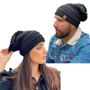 Imagem de Touca Caída Tricô Gorro Boina Beanie Lã Masculina Feminina Macio Quent