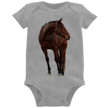 Imagem de Body Bebê Cavalo Andaluz - Foca na Moda, Cinza, G