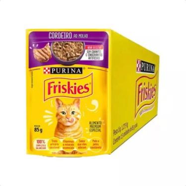 Imagem de Caixa 15 Sachê Friskies Gatos Adultos 85g Cordeiro