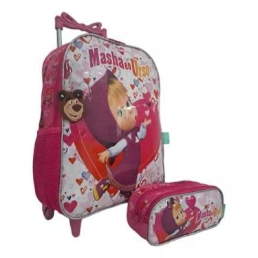 Imagem de Kit Mochila Infantil Marcha O Urso Aula Menina Escolar - luxcel