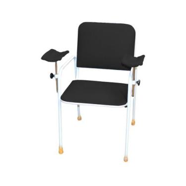Imagem de Cadeira Coleta de Sangue Standard Com Braço Lateral Preta - Metal Solu