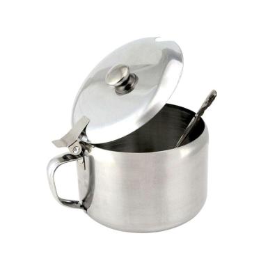 Imagem de Açucareiro Inox Com Tampa E Colher Decorada 450ml