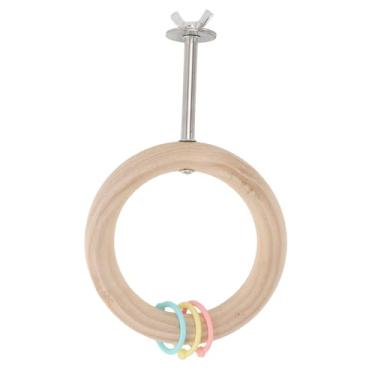 Imagem de Swing de Círculo de Papagaio, 3,9 Polegadas de Madeira Gaiola de Pássaro, Penduramento Pendurado Gaiola de Pássaro Playground para Budgie Cacas