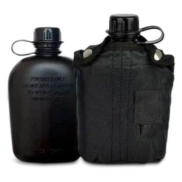 Imagem de Cantil Adventure Plástico e Caneca Aluminio Com Capa Protetora - Deyu,