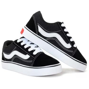 Imagem de Tênis Infantil Menino E Menina Casual Orks Old Skool Masculino Feminino (Preto Branco, BR, Criança de 4 a 8 anos, Numérico, 26)