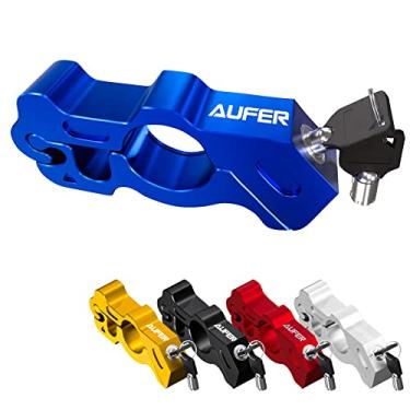 Imagem de AUFER Trava de guidão universal resistente para motocicleta, trava de aceleração, trava de freio, anti-furto, compatível com motocicletas, bicicletas esportivas, scooter, quadriciclos, quadriciclos, com 2 chaves e estojo de transporte (azul)