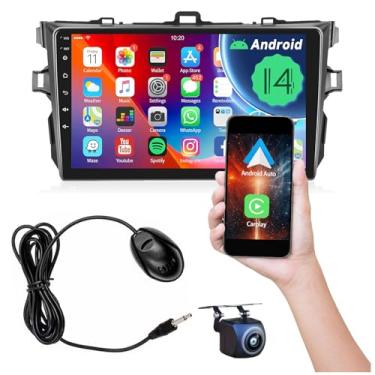 Imagem de Nudhfgauiyt Toyota Corolla 2009 2010 2011 2012 2013 Android Car Radio Stereo com CarPlay sem fio/Android Auto, tela sensível ao toque HD de 9 polegadas com câmera reserva AM/FM/RDS WiFi