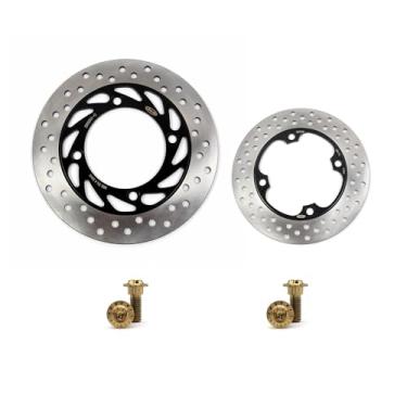 Imagem de Discos de freio dianteiros traseiros com parafusos de montagem para Honda Pantheon 125 250 2003-2007, Jazz 250 2001-2004, Forza 250 2000-2004, Foresight 250 2001-2007, acessórios de motocicleta