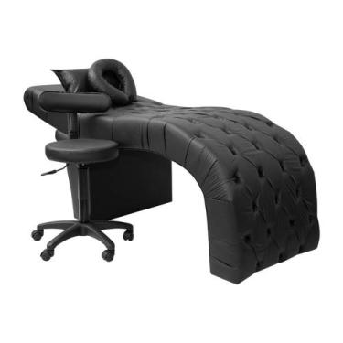 Imagem de Maca Estética Para Extensão De Cílios  Charme + Mocho Tapeçado materia