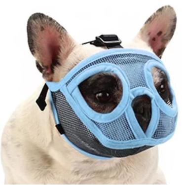 Imagem de Focinheira Cachorro Buldogue Regulável Respirável para Pug Bulldog Shi