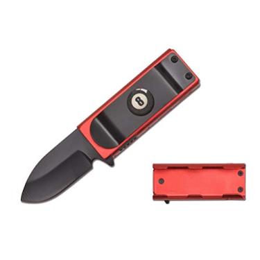 Imagem de Estojo de suporte para isqueiro com clipe de bolso, ferramenta de abertura de letra utilitária para isqueiro BIC de tamanho padrão (isqueiro não incluído) (vermelho-1)