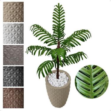 Imagem de Palmeira Areca Bambu Planta Artificial Com Vaso Decorativo - Flor de M