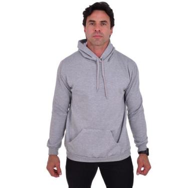 Imagem de Moletom Masculino Confortável Algodão Frio Canguru Art Life, M, Cinza