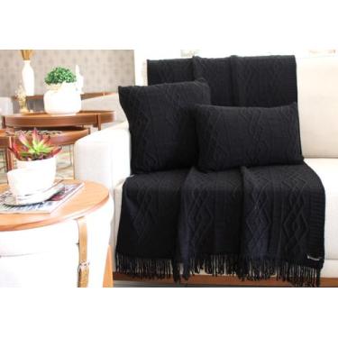 Imagem de Manta Xale Tricot para Sofa 150x90cm +2 Capa de Almofada C5 - USUFRUTO