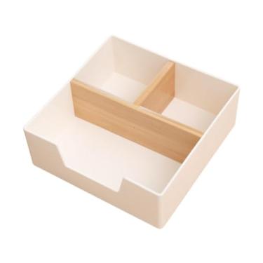 Imagem de Ioensy Caixa de chá para cota de chá da caixa de chá Caixa de armazenamento de recipientes para material de consultório de estante de bebida de consultório, Branco