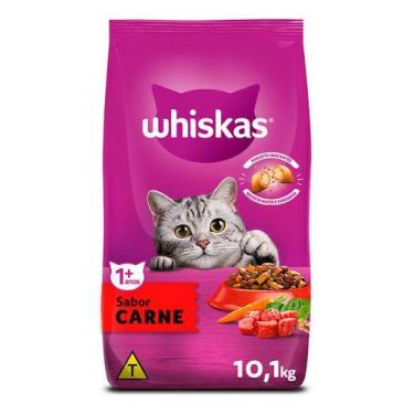 Imagem de Ração Whiskas para Gatos Adultos Sabor Carne 10,1 kg