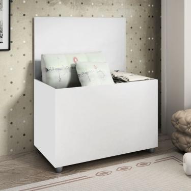 Imagem de Caixa Baú Organizador de Brinquedos Roupas Multiuso Branco