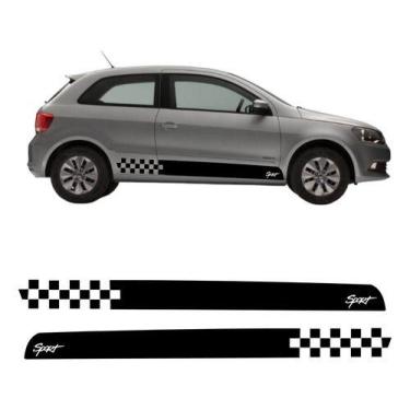 Imagem de Par Adesivo Carro Faixa Lateral Gol Volkswagen Compatível - onl