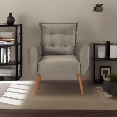 Imagem de Poltrona Decorativa Para Sala De Estar Quarto E Escritorio Dakota Veludo Matrix - Cappuccino Cappuccino