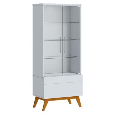 Imagem de Aparador para Sala Buffet 1.6 e Cristaleira Classic Branco Acetinado - Imcal